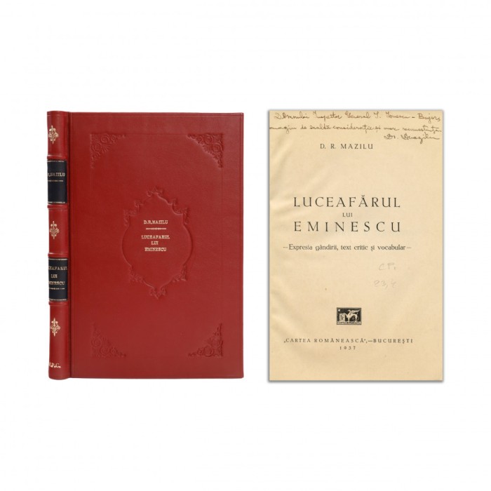 D. R. Mazilu, Luceafărul lui Eminescu, 1937, cu dedicație pentru I. Ionescu Bujor