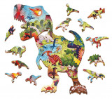 Puzzle de lemn - Dinozaurii, Ludattica, + 4 ani, 48 piese