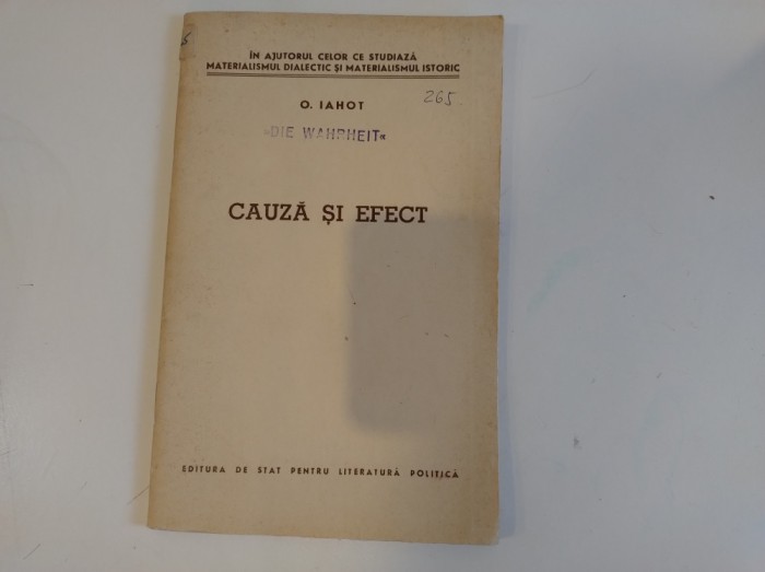 Cauză și efect. O. Iahot. 1958