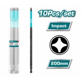 Set 10 biti de impact TOTAL PH2x200mm