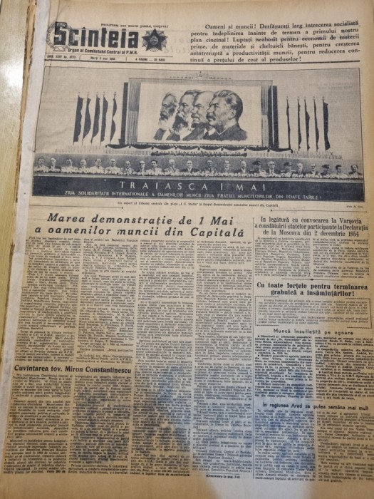 scanteia 3 mai 1955-mare demonstratie in capitala,moartea lui daniel danielopou