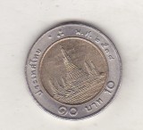 Bnk mnd Thailanda 10 baht 1991 , bimetal, Asia