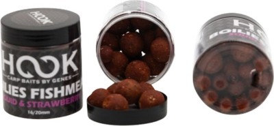 Boilies De Carlig HOOKBAITS Hard Fishmeal, Squid Strawberry, 16-20mm, 250ml foto