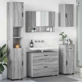 Cumpara ieftin Set de mobilier pentru baie 5 buc. Gri Sonoma 35 x 30 x 192 cm