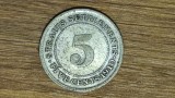 Straits Settlements -moneda rara an unic batere- 5 cents 1910 argint -Edward VII, Asia