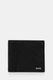 BOSS portofel de piele barbati, culoarea negru, 50542388
