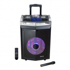 Boxa portabila activa DJ Akai, 120 W, Bluetooth, functie karaoke, USB, Mixer, intrare chitara foto