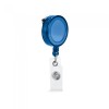 Suport pentru ecuson cu clip metalic extensibil, pana la 900 mm, clip transparent, albastru