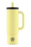 24bottles cană termică Straw 800ml Citrus culoarea galben, Straw.800.Citrus