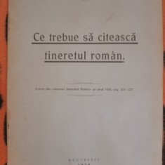 1939 Ce trebue sa citeasca tineretul roman, G.T. Niculescu-Varone