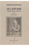 35 de studii usoare, medii, dificile. Opus 33 pentru flaut - Ernesto Kohler