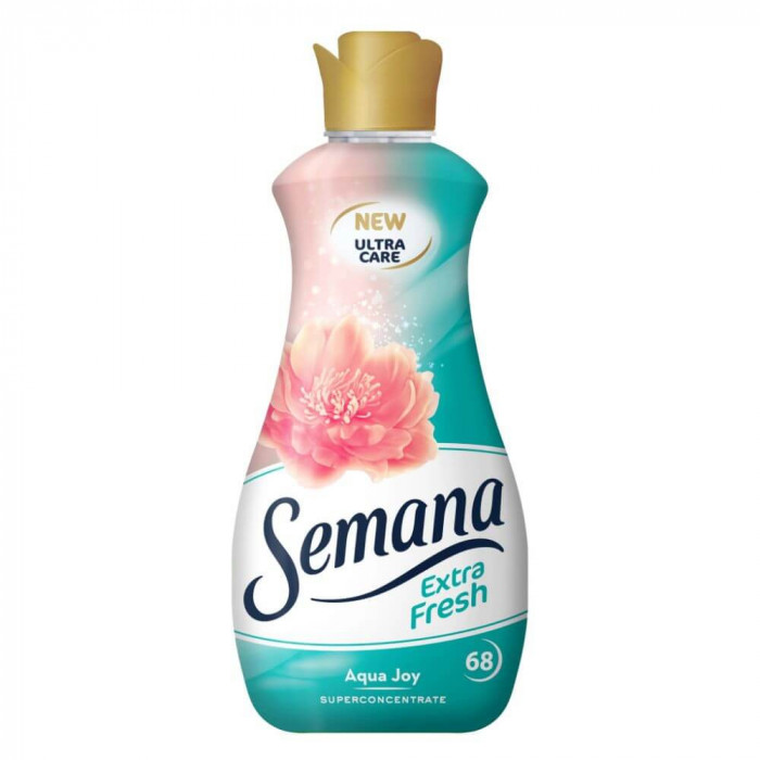 Balsam Rufe SEMANA Aqua Joy Extra Fresh, 1.7 L, 68 Spalari, Balsam Semana pentru Rufe, Balsam de Rufe cu Miros Floral, Balsam de Rufe Profesional, Det