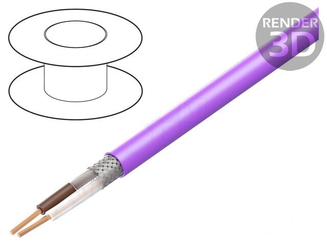 Cablu CAN bus 1x2x0,75mm2 PVC Violet 300V