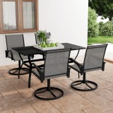vidaXL Set mobilier de grădină, 5 piese, textilenă și oțel 3060283