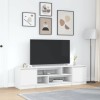 Dulap TV Gossi alb 188.5cm, lemn prelucrat. Comodă TV spațioasă, blat stabil, ideal living/dormitor. Design modern, uși practice.