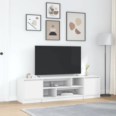 Gossi dulap tv alb 188,5x41x50 cm lemn prelucrat foto