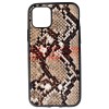 Husa iPhone 11 Pro, TPU Leather Snake, Maro, Protectie Premium, Anti-soc