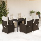 vidaXL Set mobilier de grădină cu perne, 7 piese, maro, poliratan 3212985