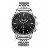 Cumpara ieftin Ceas Barbatesc Geneva Blue WZ1286, Quartz, Otel Inoxidabil, Argintiu, Cadran Negru, Analogic, 44mm