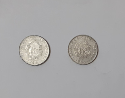 Lot 2 Monede Romania - 3 Lei 1963 + 1966 (VEZI DESCRIEREA) foto