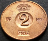 Cumpara ieftin Moneda 2 ORE - SUEDIA, anul 1957 *cod 4589 A - excelenta, Europa