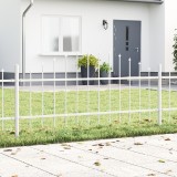 Gard vidaXL cu v&acirc;rf arcuit Alb 1,7x0,75 m din Oțel