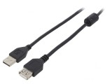 Cablu USB 2.0 Negru 1,8m Mufă Aurită, Gembird