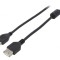 Cablu USB 2.0 Negru 1,8m Mufă Aurită