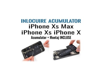 Inlocuire acumulator iPhone Xs Max iPhone Xs iPhone X foto