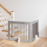 vidaXL Poartă pentru c&acirc;ini cu suporturi 2 pcs Sonoma gri 100 x 80 cm 892058