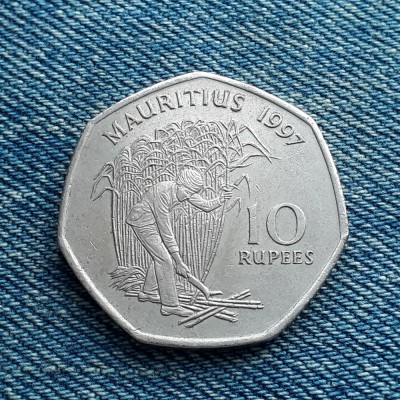 1k - 10 Rupees 1997 Mauritius / primul an de batere foto