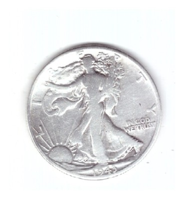 Moneda SUA 1/2 dollar/dolar 1943 D, uzata, curata foto