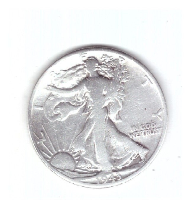 Moneda SUA 1/2 dollar/dolar 1943 D, uzata, curata