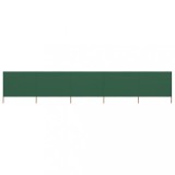vidaXL Paravan anti-v&acirc;nt cu 5 panouri, verde, 600 x 120 cm, textil