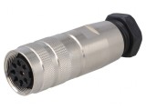 Conector M16 Mufă Mamă 8-Pin Lipire pe Cablu 5A 60V Drept
