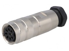 Conector M16 Mufă Mamă 8-Pin Lipire pe Cablu 5A 60V Drept