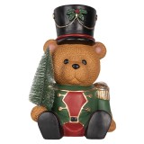 Cumpara ieftin Figurina Ursulet Craciun ceramica multicolora 25x25x38 cm
