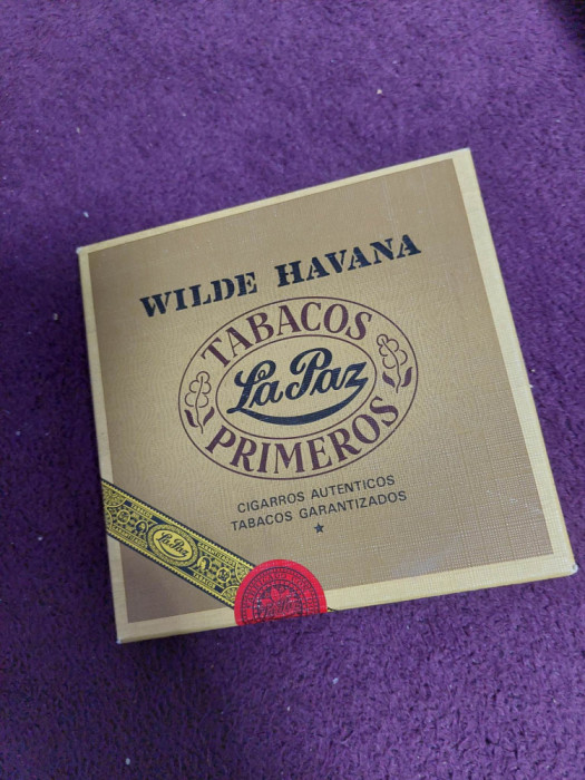 Ambalaj original pachet de tigari vechi WILDE HAVANA TABACOS LA PAZ PRIMEROS