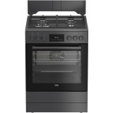 Aragaz mixt Beko FBSM62320SAC, 4 zone de gatit, High Efficiency Gas Burner, Clasa A, Display LED, Child Lock, Anthracite