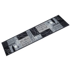 vidaXL Covor de bucătărie lavabil Wine, gri, 60x300 cm, catifea 4005601