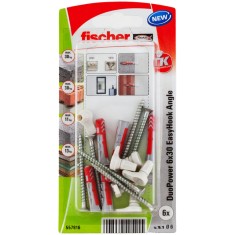 Set 6 buc diblu nylon EasyHook fischer 6x30, cu carlig unghiular, DuoPower