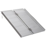 HOMCOM, Rampă de scaun cu rotile, antiderapantă, pliabilă, din aluminiu, cu borduri, &icirc;ncărcare maximă 270 kg, 91 x 74 cm | Aosom Romania