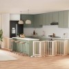 VidaXL Poartă de c&acirc;ini pliabilă cu ușă, 9 panouri, 450 cm, lemn plop 3155644