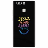 Husa silicon pentru Huawei P9 Plus, Jesus Paints A Smile In Me