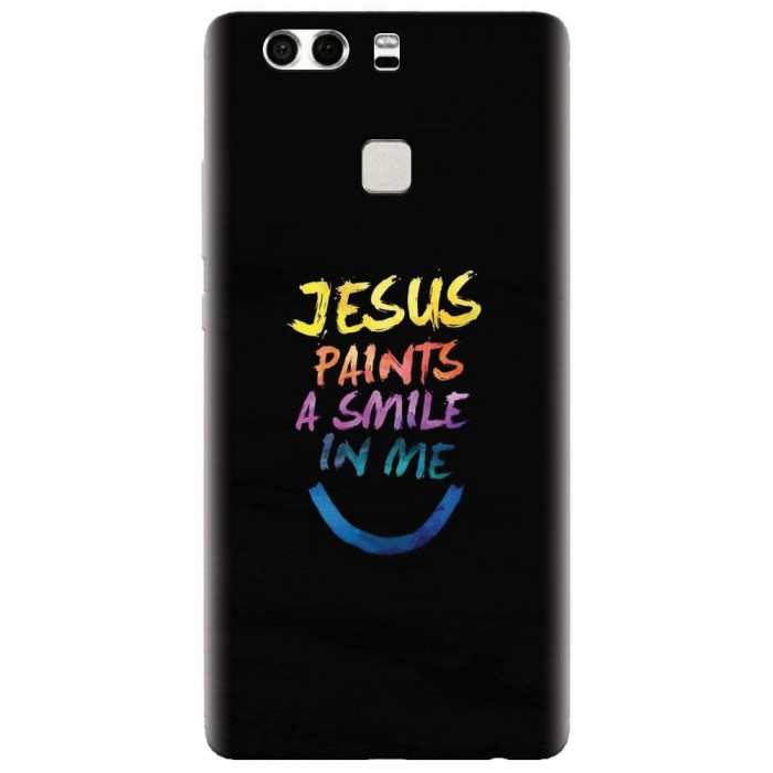 Husa silicon pentru Huawei P9, Jesus Paints A Smile In Me