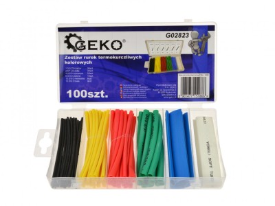 Set 100 tuburi termocontractabile colorate, GEKO G02823 foto