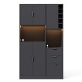 Dulap de bucătărie modern, Negru | Aosom Romania
