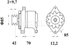 Alternator (14V, 65A) FIAT 1000, 160-XX, 180-XX 8065.24.000-8365.25.533 intre 1979-1994 foto