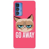 Husa compatibila cu Motorola Moto G51 5G model Go away Grumpy Cat, Silicon, TPU, Viceversa, Transparent, Carcasa