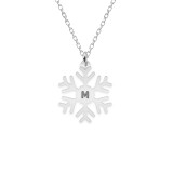 Little Snowflake - Colier personalizat fulg si litera din argint 925